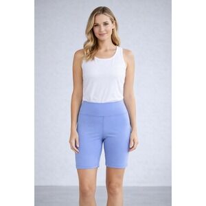 Vogo Athletica Cycling Shorts Women's L Blue Stretch Gym Yoga Style Activewear